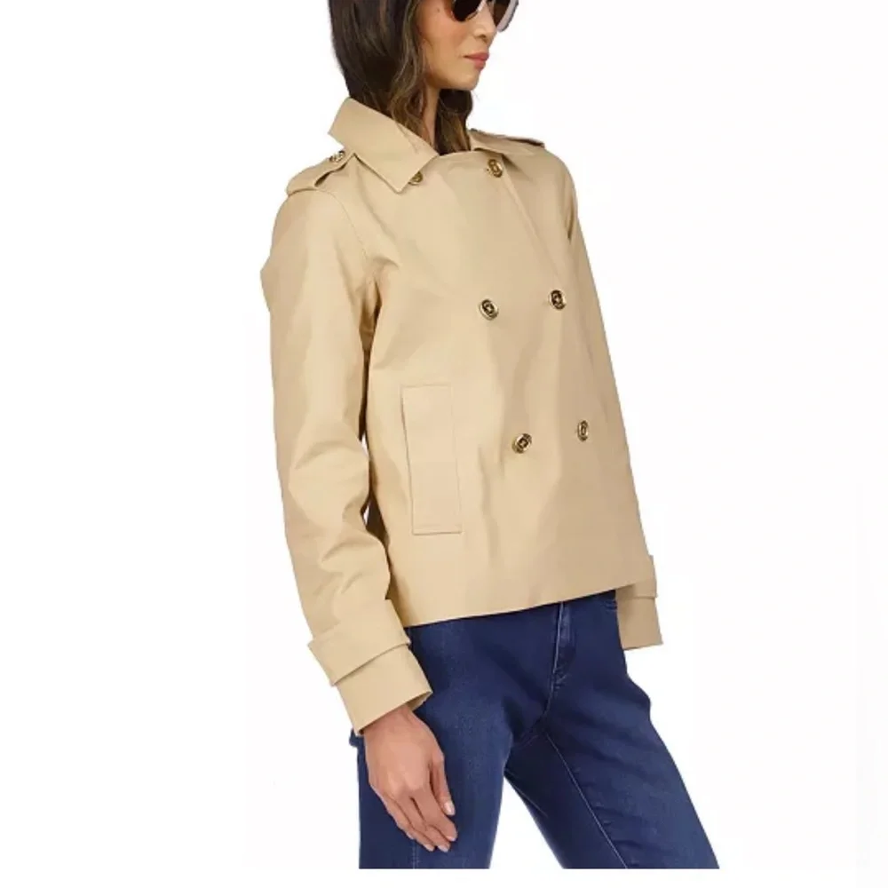 Michael Kors Womens Cotton Twill Cropped P Khaki - Picture 2 of 8